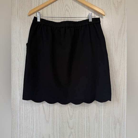 Skies Are Blue Berenice Scalloped Hem Black Mini Skirt, Size L EUC - Picture 7 of 7